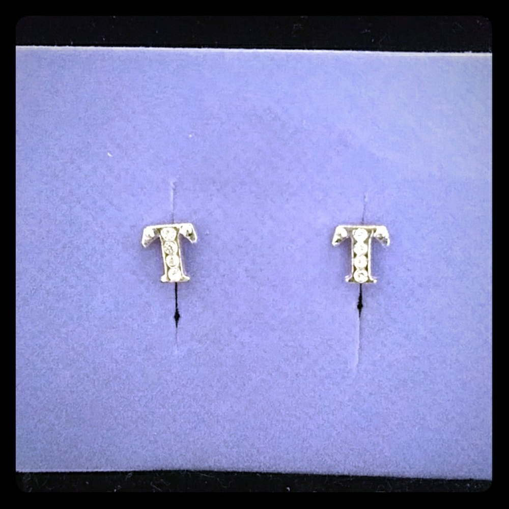 Avon Pave Initial Earrings
